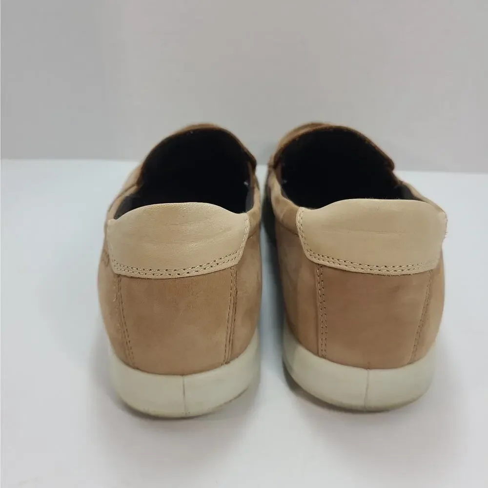 ECCO Cathum Mens 43 EU 10 US Moc Toe Slip On Leather Sneakers Casual Shoes Tan